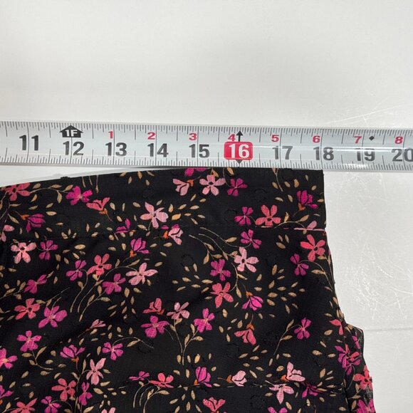 Draper James RSVP Pink Ditsy Floral A-Line Skirt Sz L Button Front Elastic Waist - Picture 11 of 12